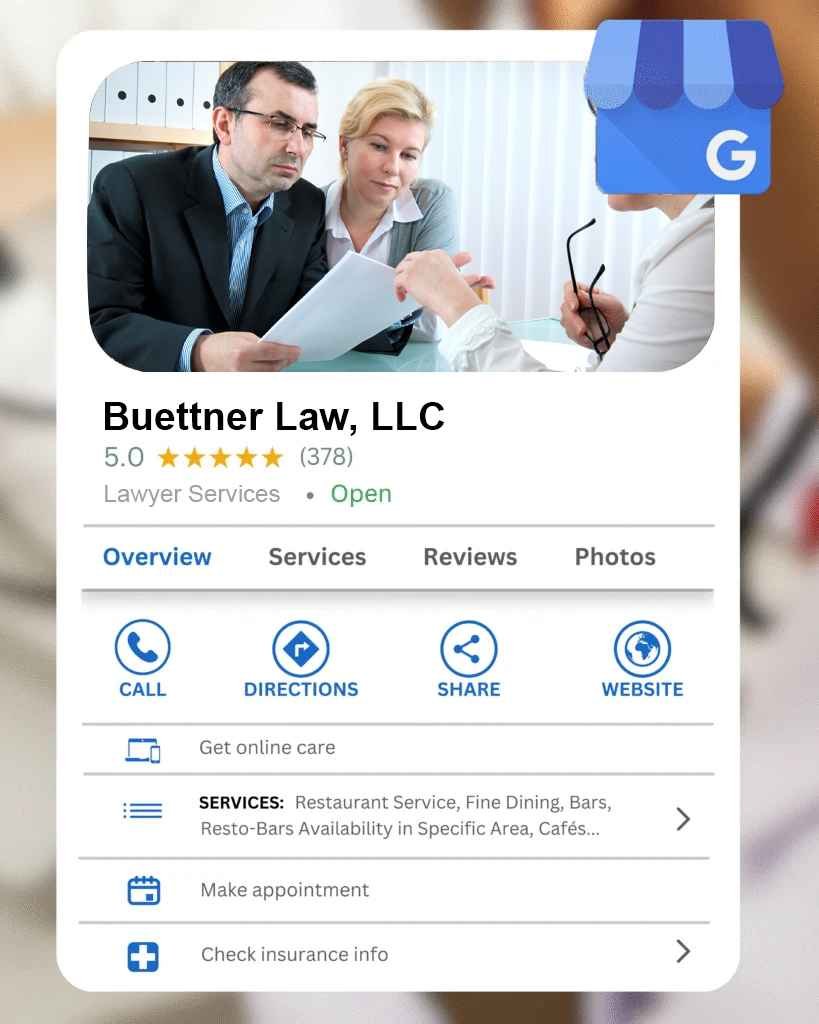 Local SEO services for a law firm with optimized Google Business Profile and strong 5-star review presence
